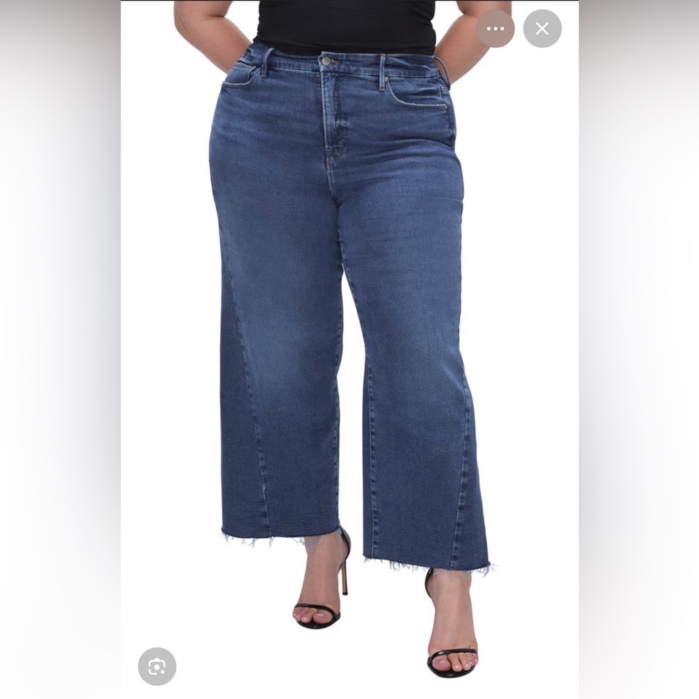 Good American Women's Palazzo Jeans Cropped Anthropology NWT NEW Plus Size 22W - Picture 2 of 16